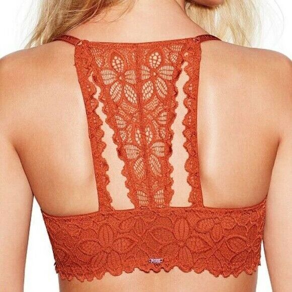 Victoria's Secret Racerback Pink Date Gingerbread Unlined Demi Brown 32 DD - Picture 3 of 6